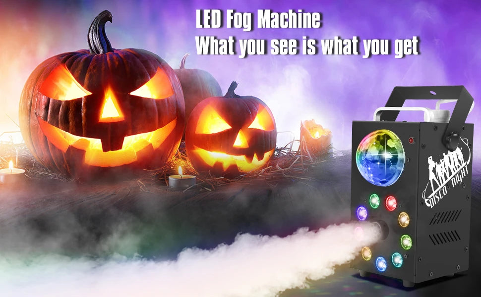 U'King 700W Smoke Machine Wireless Remote Control Effect Fogger 3in1 LED RGB Stage Light Fog Machine DJ Halloween Christmas