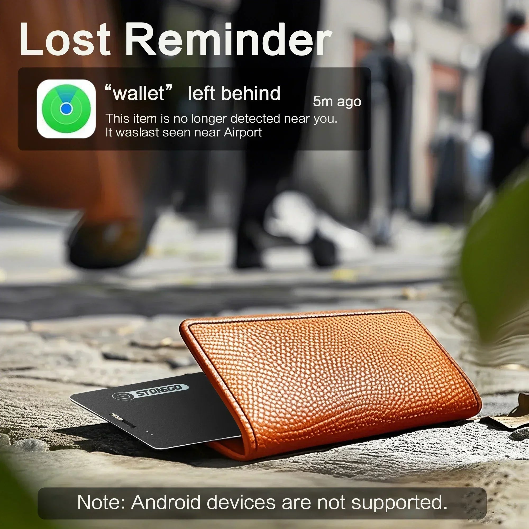 Ultra-Thin Bluetooth Wallet Tracker with Location Tracking - Smarsty