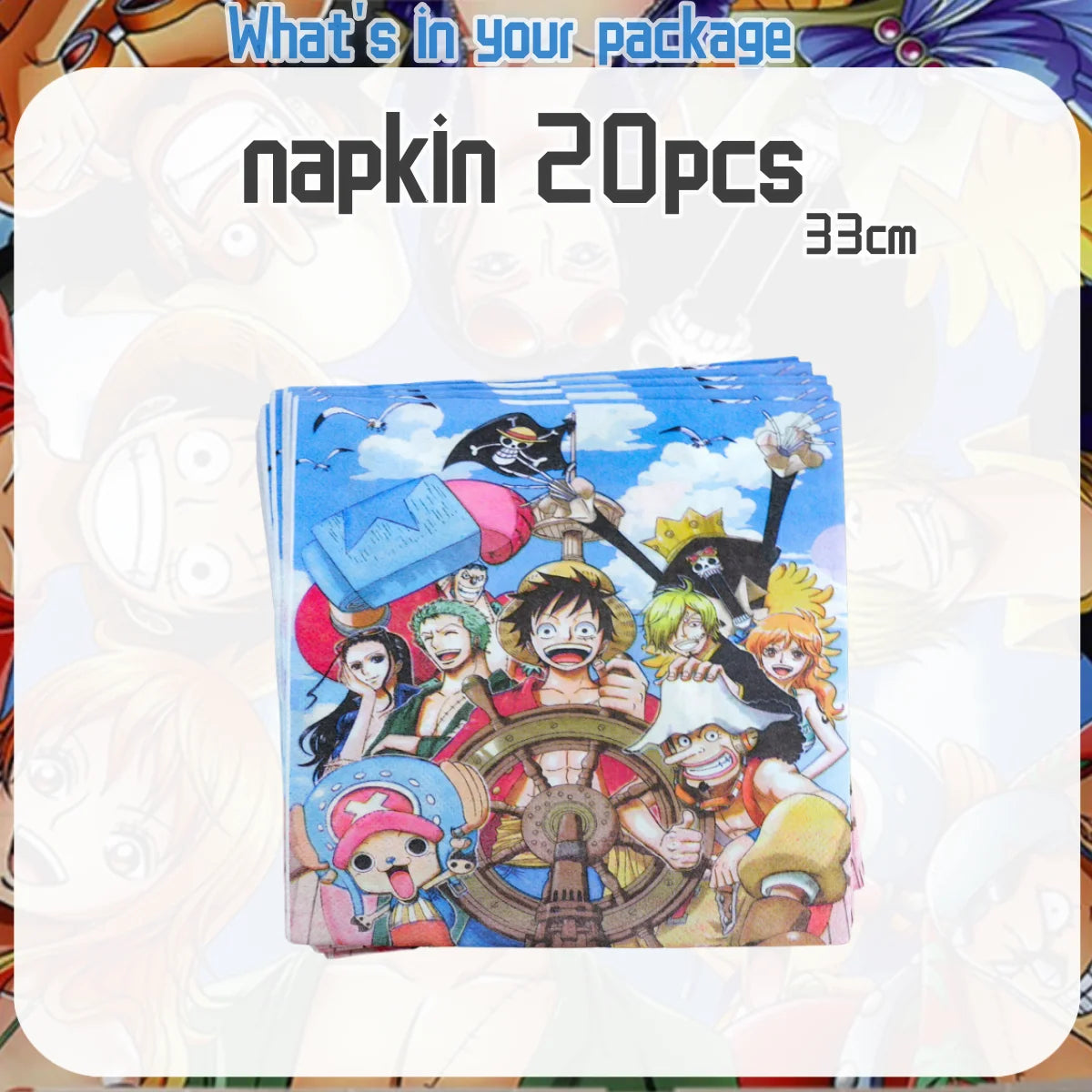 One Piece Birthday Party Disposable Tableware Set - Smarsty