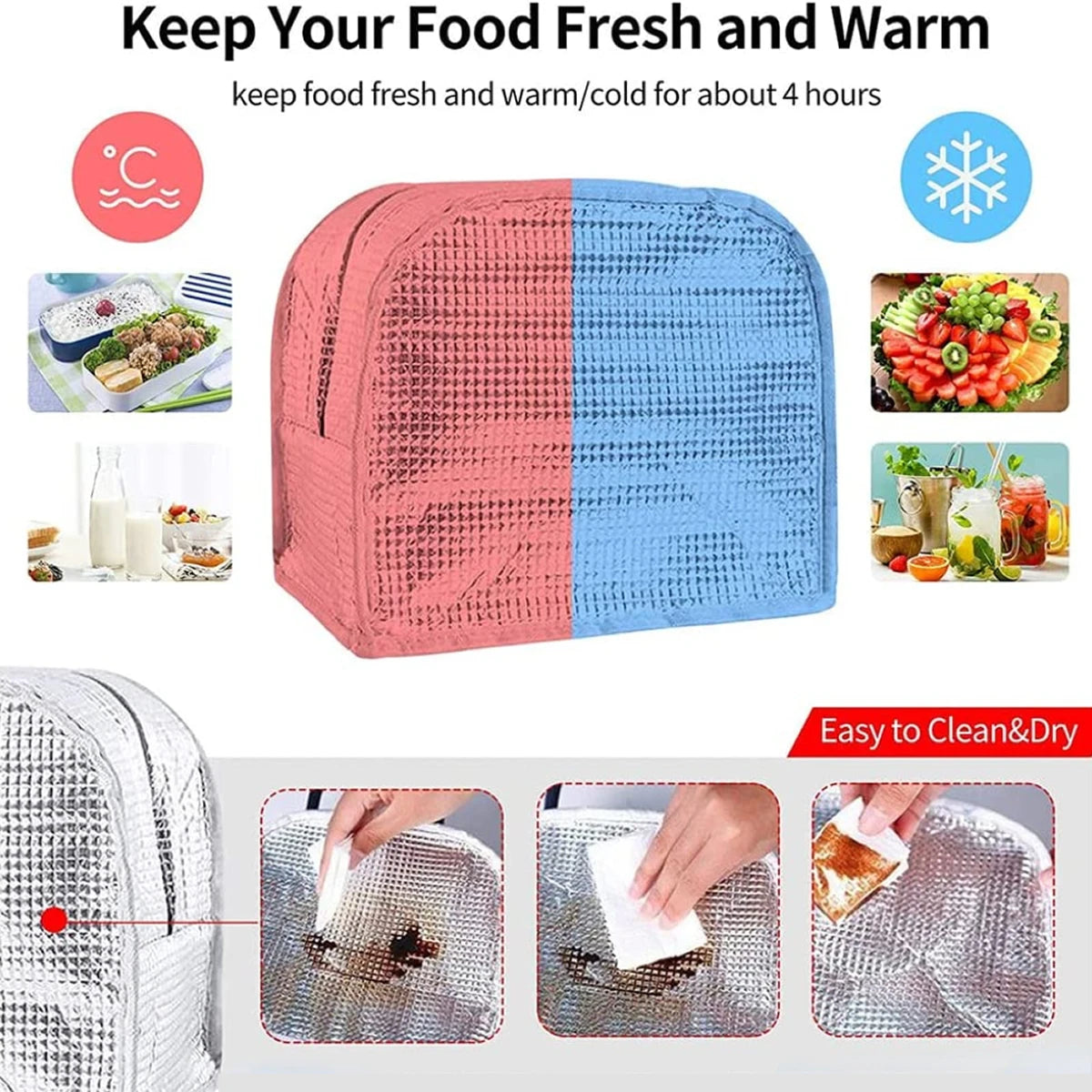 Large Capacity Insulated Lunch Bag For Bento And School - Smarsty