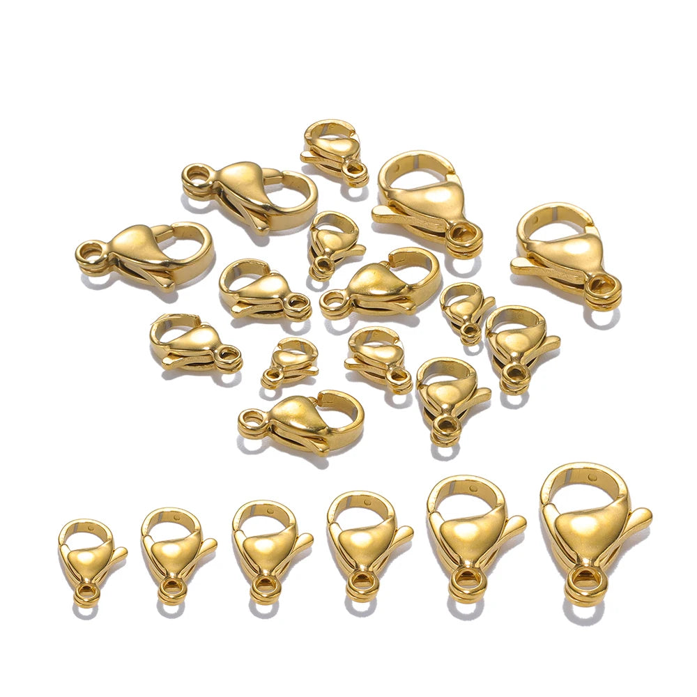 18K Gold Stainless Steel Lobster Clasps for Jewelry Making - Smarsty