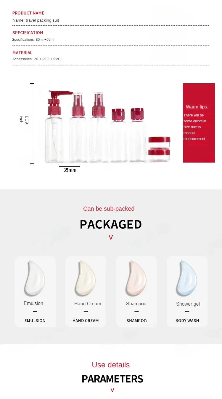 Portable Refillable Travel Bottle Set for Skincare - Smarsty