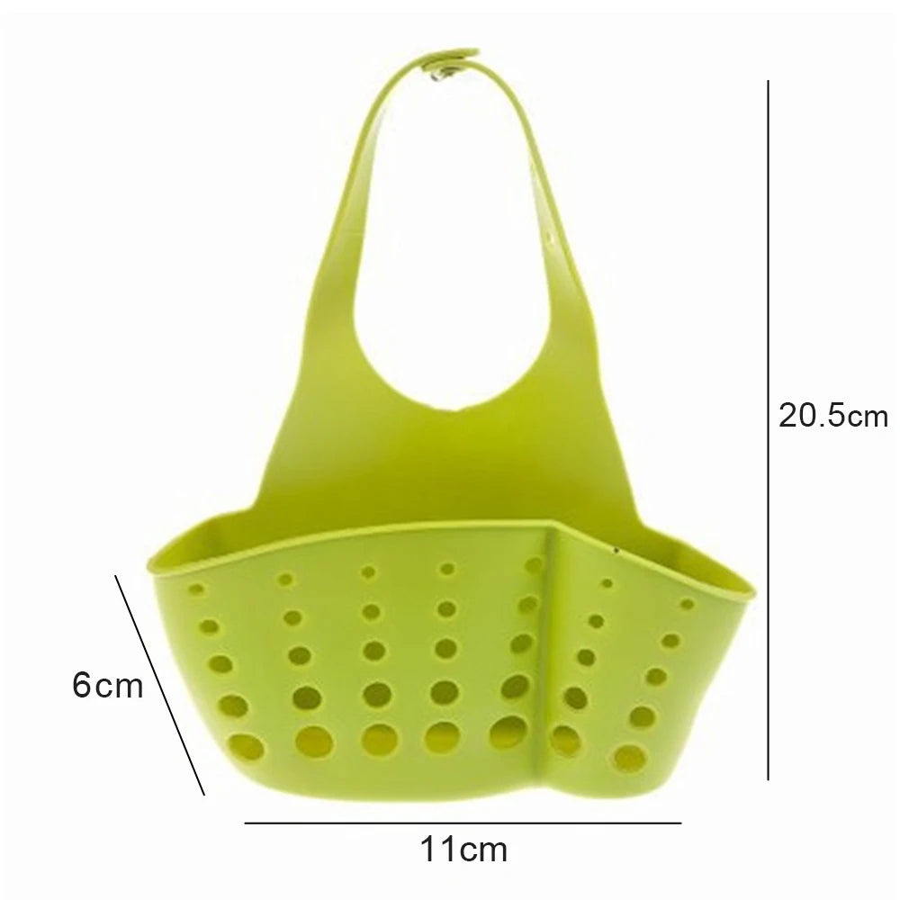 Home Storage Drain Basket Kitchen Sink Holder Adjustable Soap Sponge Shlf Hanging Drain Basket Bag Kitchen Accessories by Smarsty