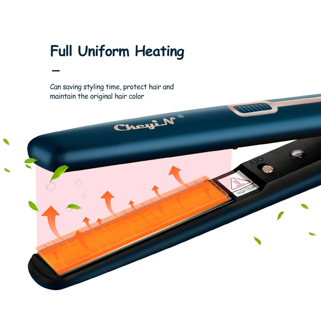 CkeyiN Mini Hair Flat Iron 2 in 1 Portable Straightener and Curler - Smarsty
