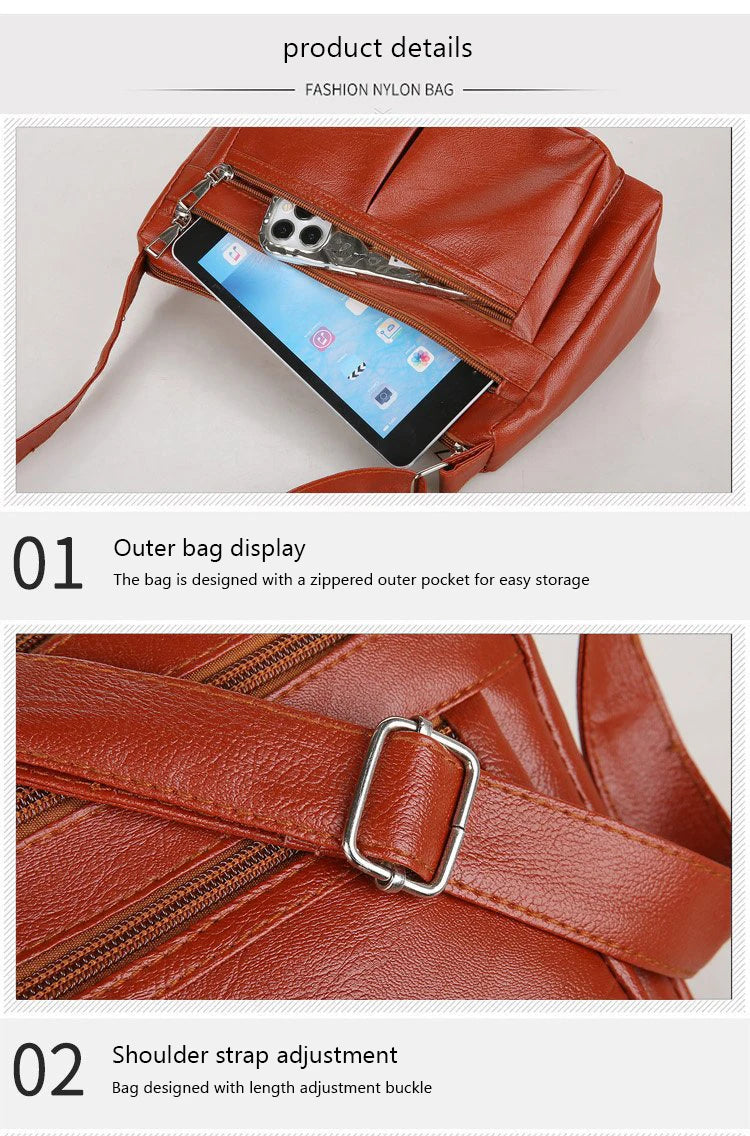 Korean Handbag Designer Leather Crossbody Bag for Women - Smarsty