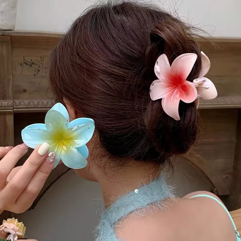 Hawaiian Gradient Hair Clips Flower Beach Vacation Style - Smarsty