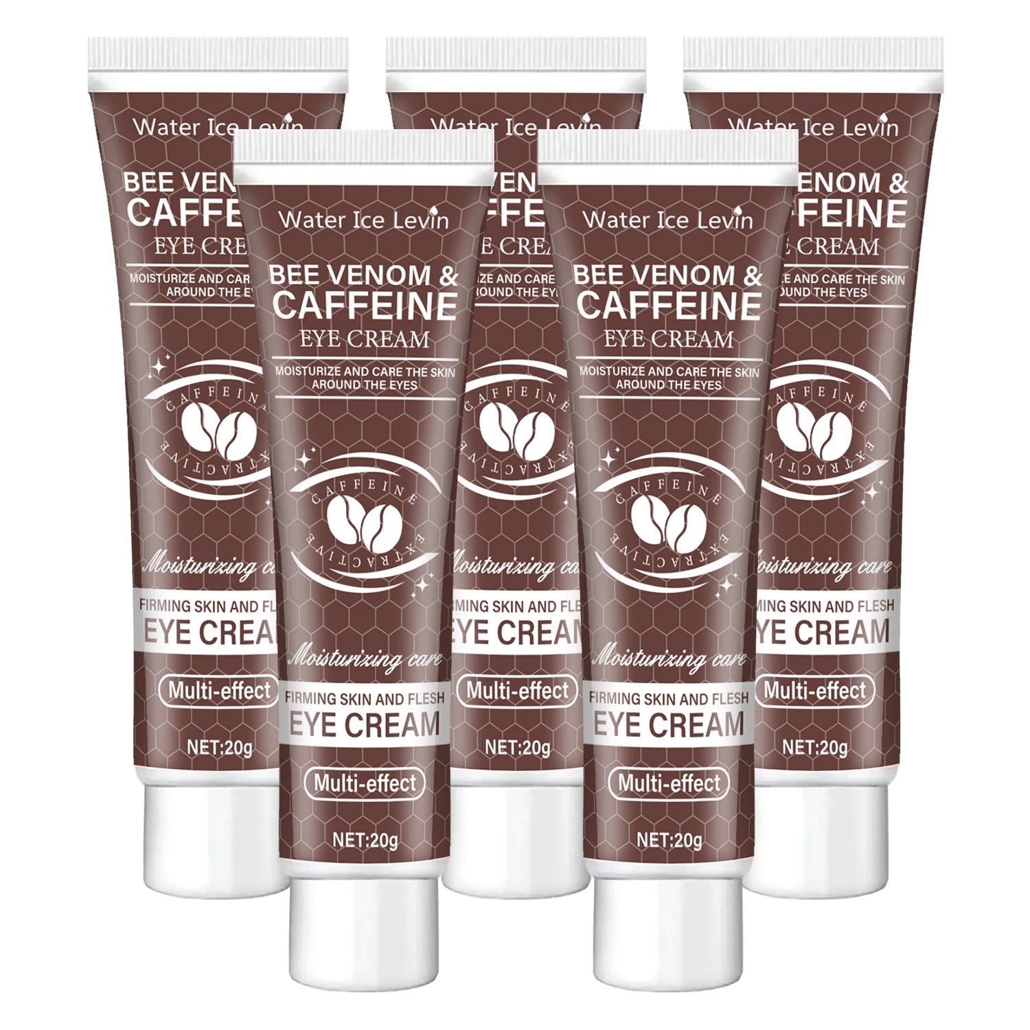 Natural Caffeine Powerful Moisturizing Firming Eye Cream 20g for Puffy and Dark Circles Post-Lifting Area after Using, Reduce Wrinkles and Aging, Light Beige Relaxation - Smarsty