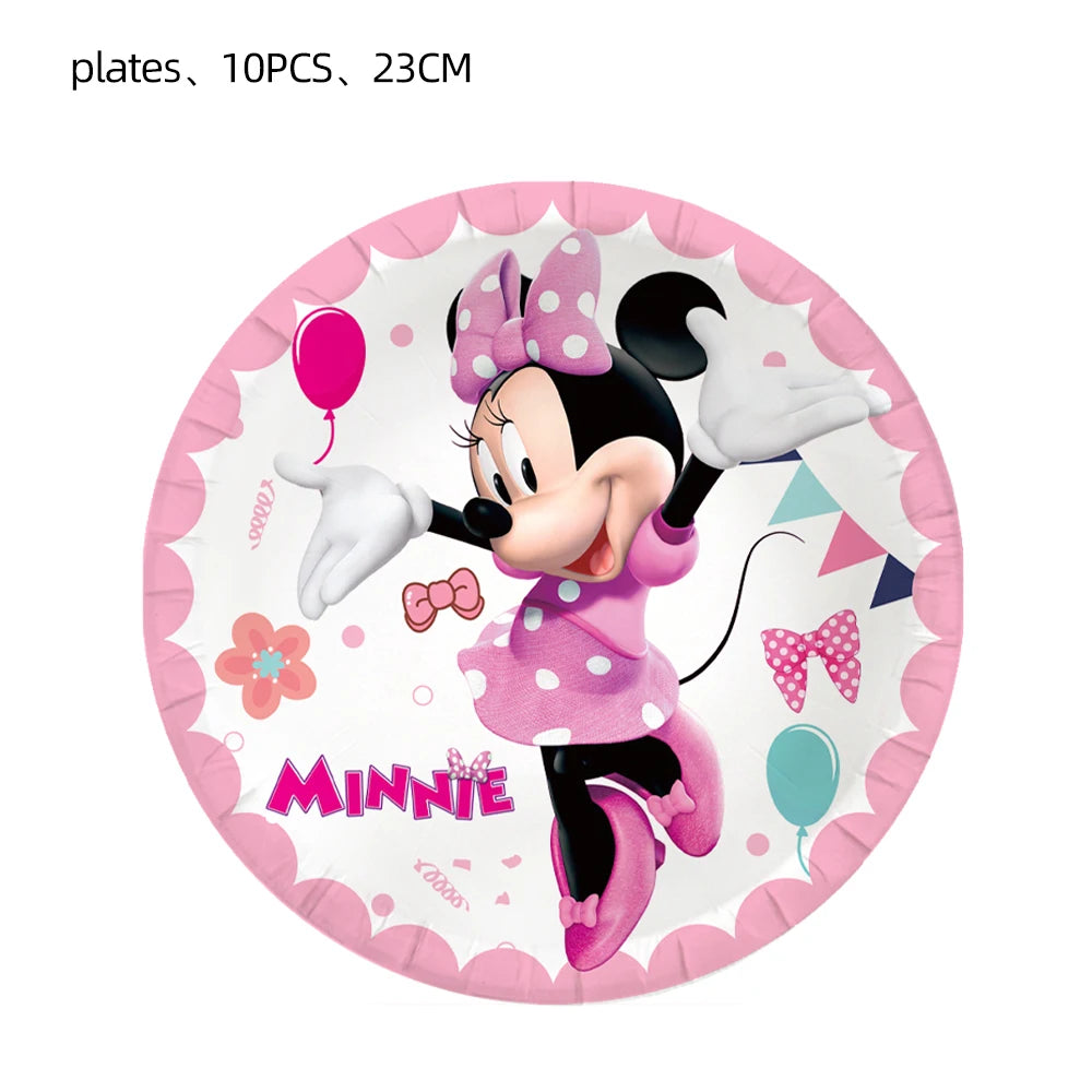 Minnie Mouse Birthday Party Disposable Tableware Set - Smarsty