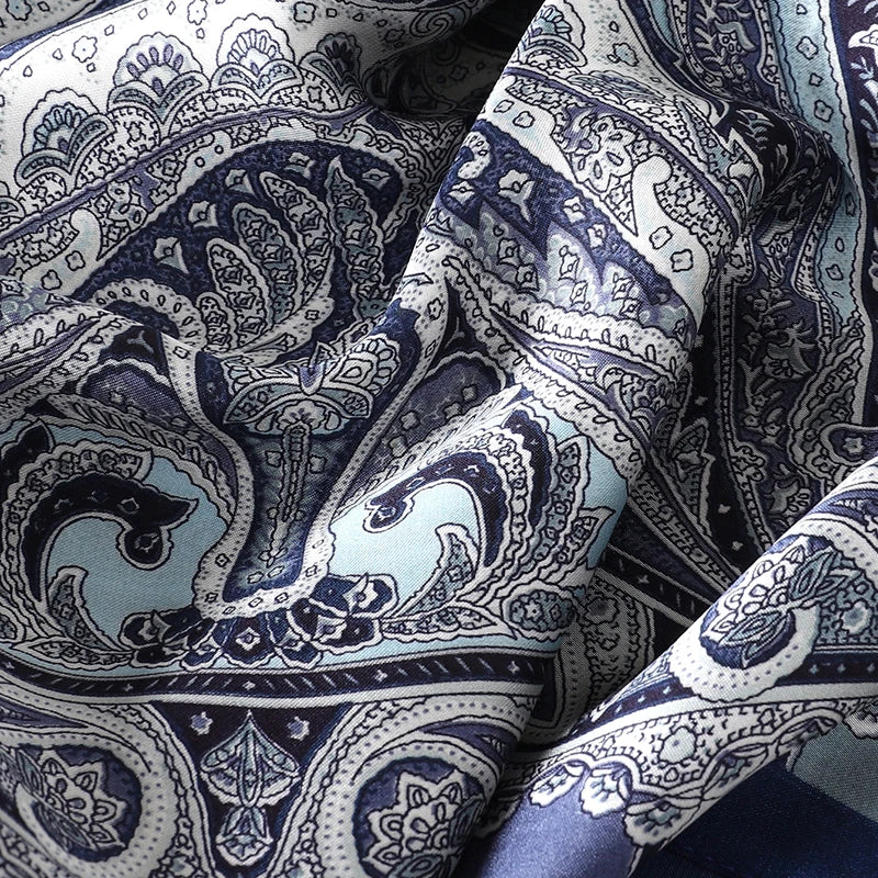 Bohemian Silk Square Scarf for Women Luxury Floral Print - Smarsty