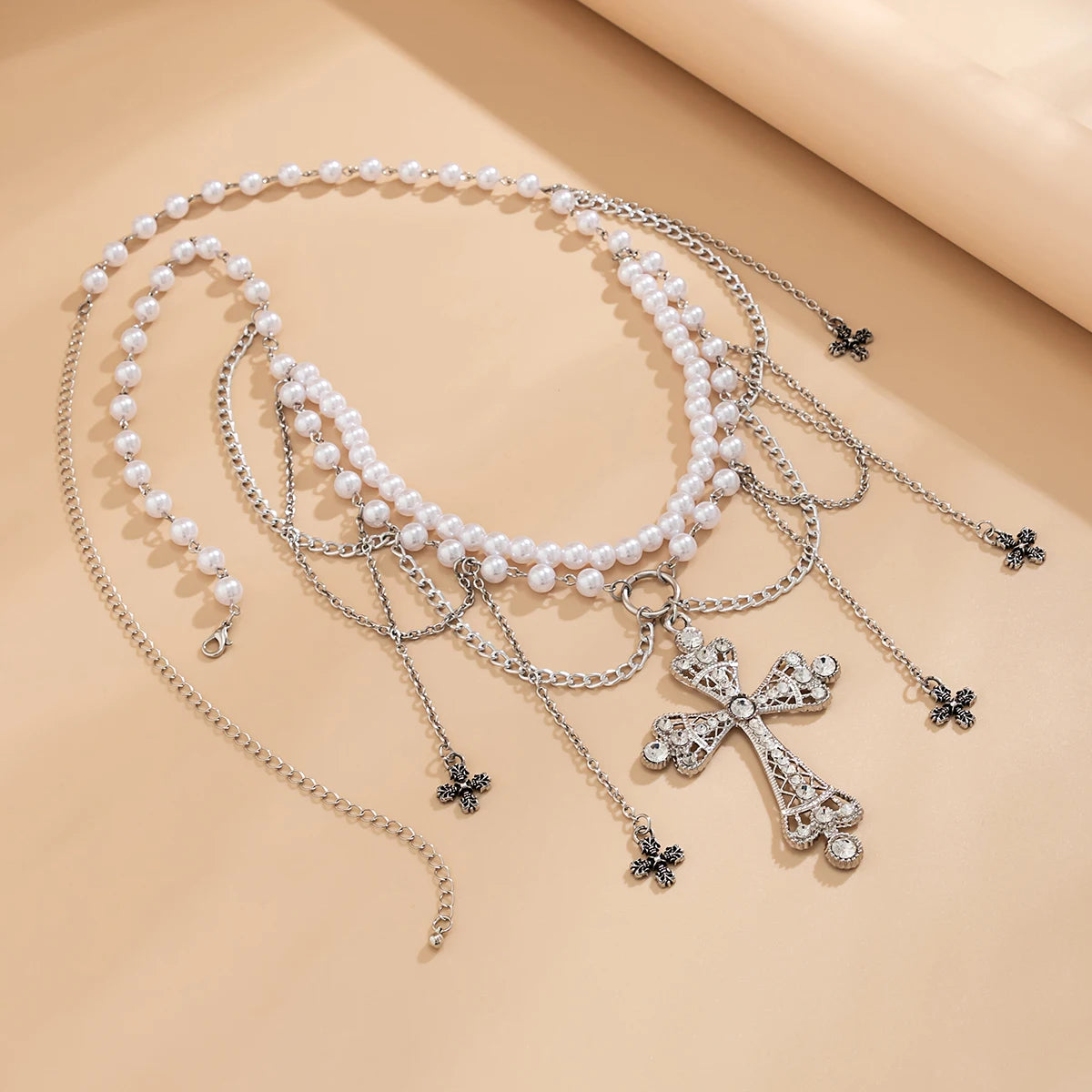 Lacteo Pearl Cross Tassel Belly Chain for Women - Smarsty