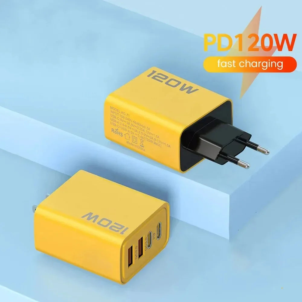 120W Four Port USB C Fast Charger PD Power Delivery - Smarsty