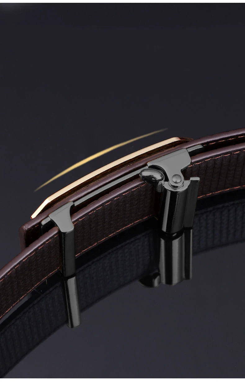 Crocodile Pattern Men’s Belt with Automatic Buckle - Smarsty