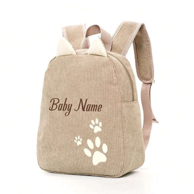 Custom Name Toddler Backpack Cartoon Bear Large Capacity - Smarsty