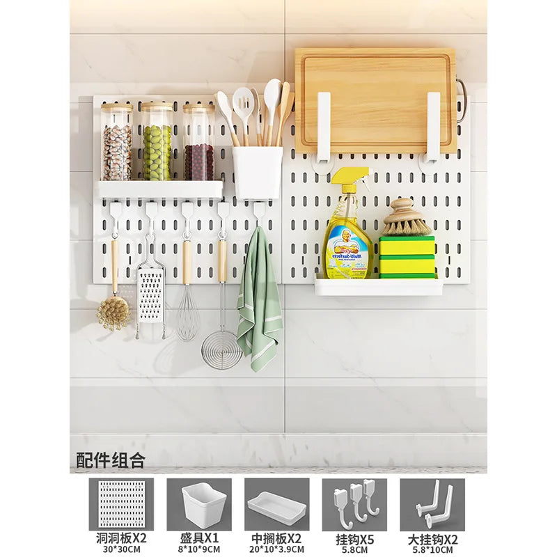 No Punching Pegboard Wall Organizer Panel Shelves For Gamer Room,bathroom,kitchen Storage Rack Organizer Pegboard Accessories