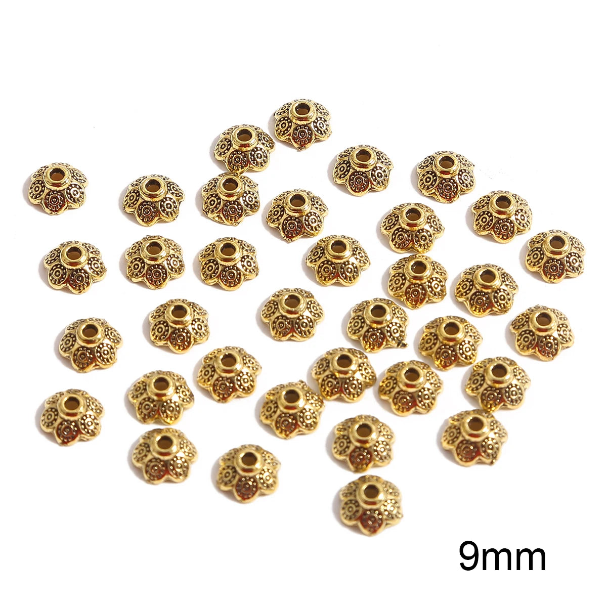 50pcs Tibetan Silver Leaf Flower Bead Caps for Jewelry Making - Smarsty