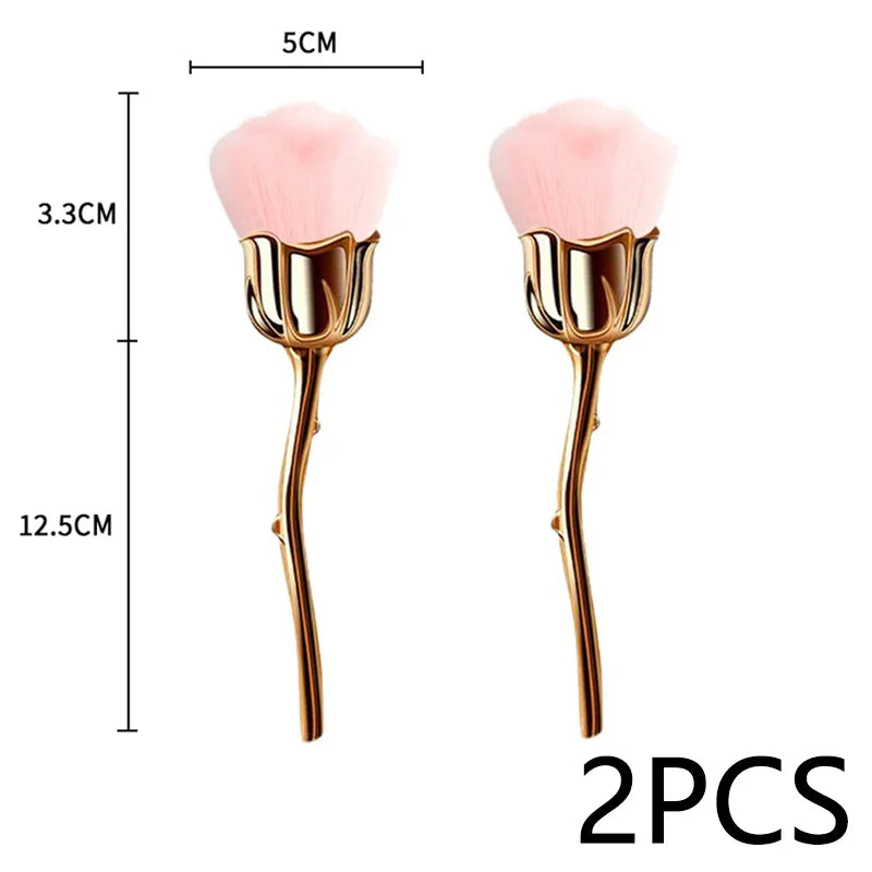Rose-Shaped Soft Nail Dust Brush for Manicure - Smarsty