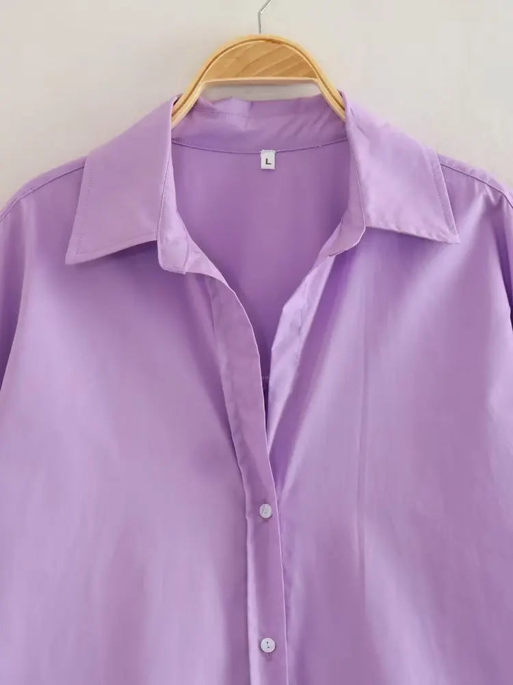 MUJER Women Shirt Multicolour Button Up Shirt Women Summer Long Sleeve Top Female Streetwear Oversize Shirts And Blouses Women - Smarsty