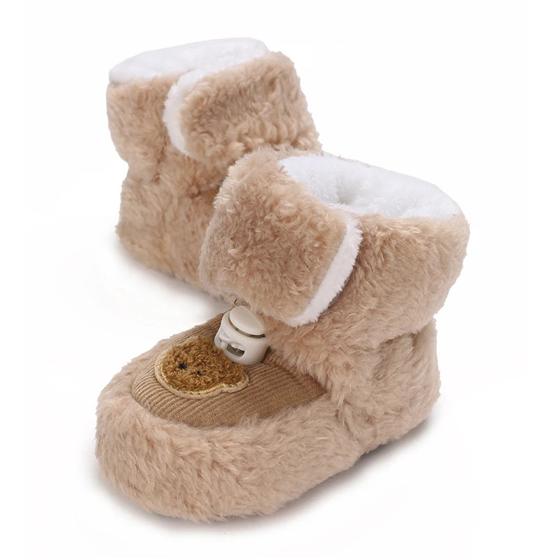 Soft Soled Bear Baby Snow Boots Warm Plush First Walkers - Smarsty