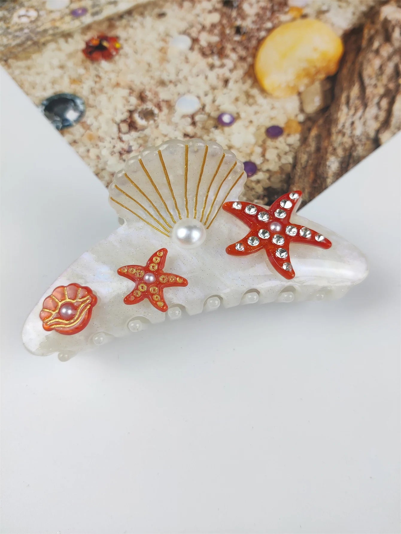 Handmade Large Sea Hair Claw Clips Acetate Beach Starfish - Smarsty