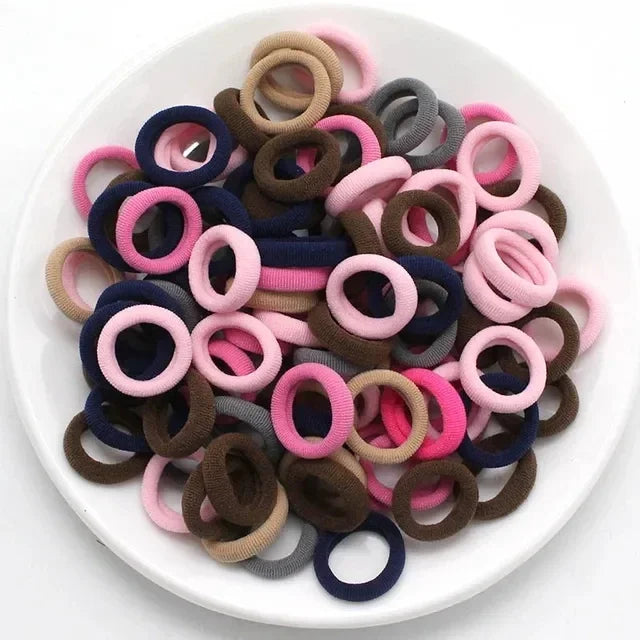 200 Pack Nylon Hair Bands Colorful Gentle No Damage - Smarsty
