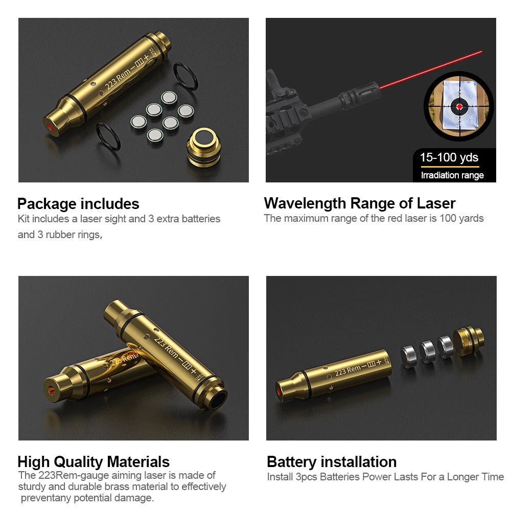 223 laser training cartridge Red Dot Laser Training Bullet Dry Fire Laser Trainer Cartridge Tactical Laser Bullet