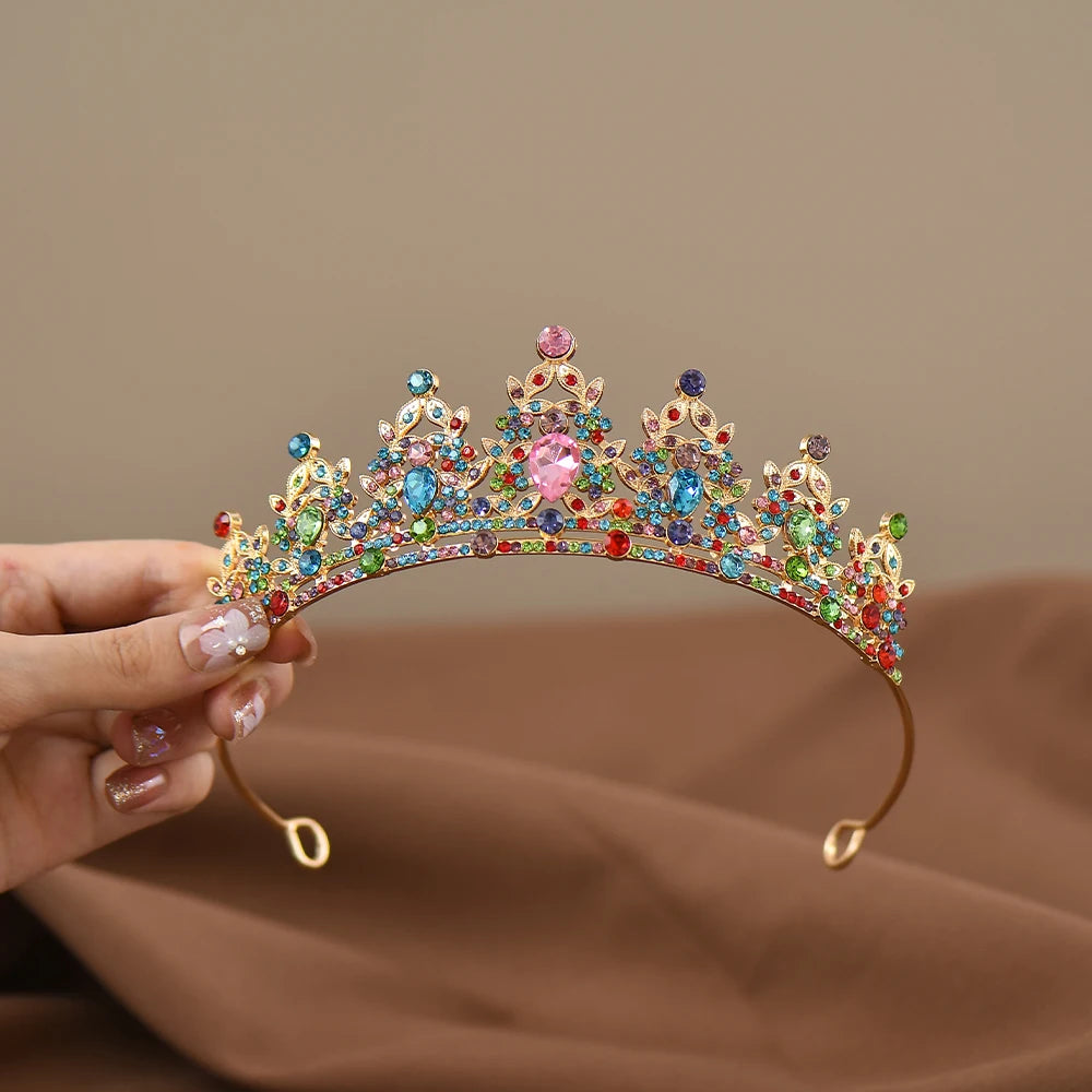 Girls Princess Crown Crystal Tiara for Dance Performance - Smarsty