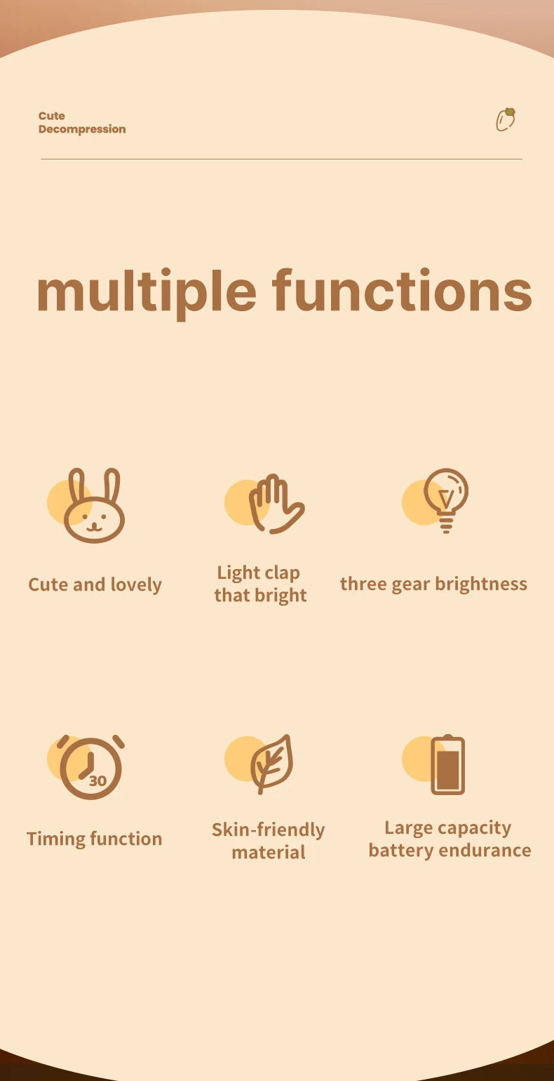 Cute Silicone LED Night Light for Kids Bedroom - Smarsty