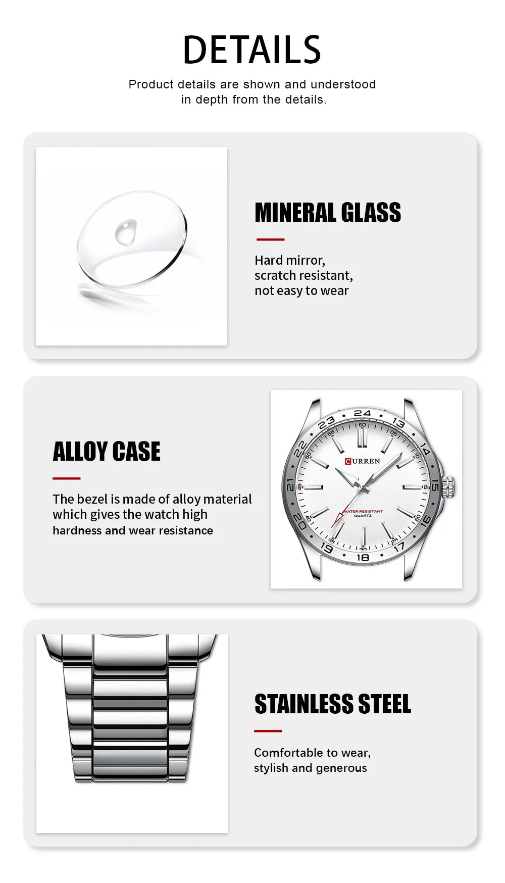 Curren Men's Ultra Thin Stainless Steel Quartz Watch - Smarsty