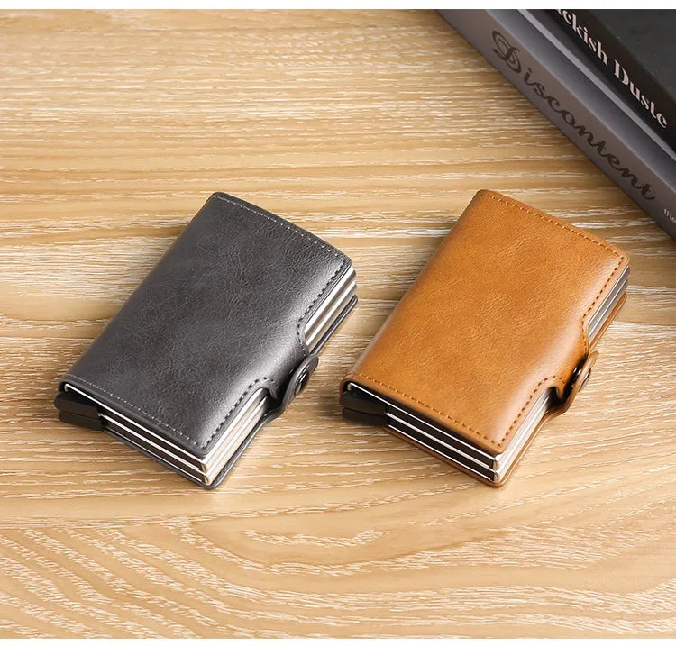 Large Capacity Double Layer ID Credit Card Holder Anti Rfid Blocking Protected Magic Wallet for Men Carbon Fiber Cardholder Case