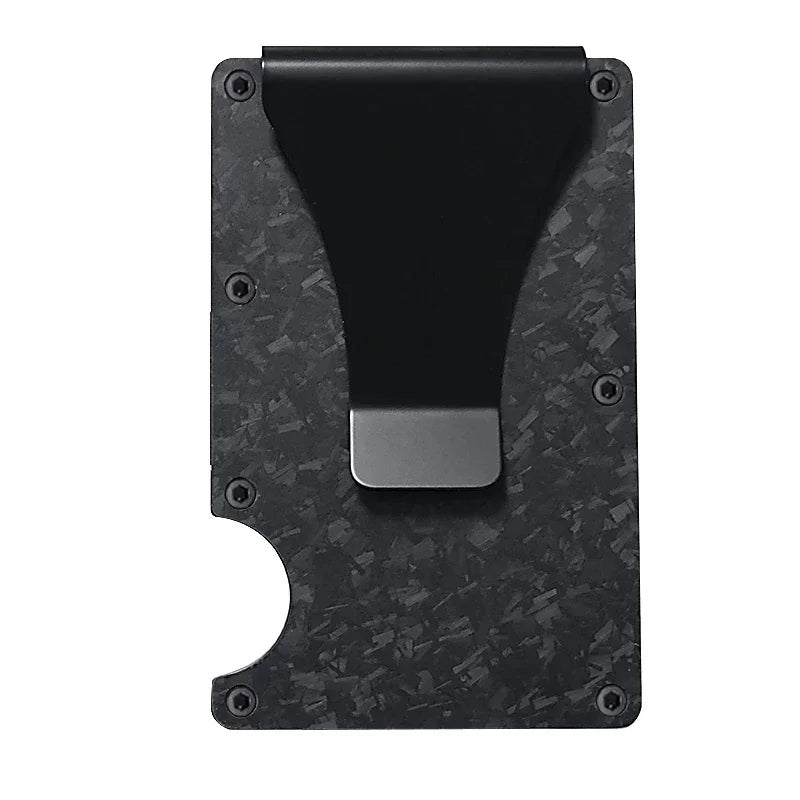 Carbon Fiber Metal Minimalist Slim Credit Card Holder Wallet Carteira for Men Cartera Tarjetero Hombre RFID Bank Cardholder Case