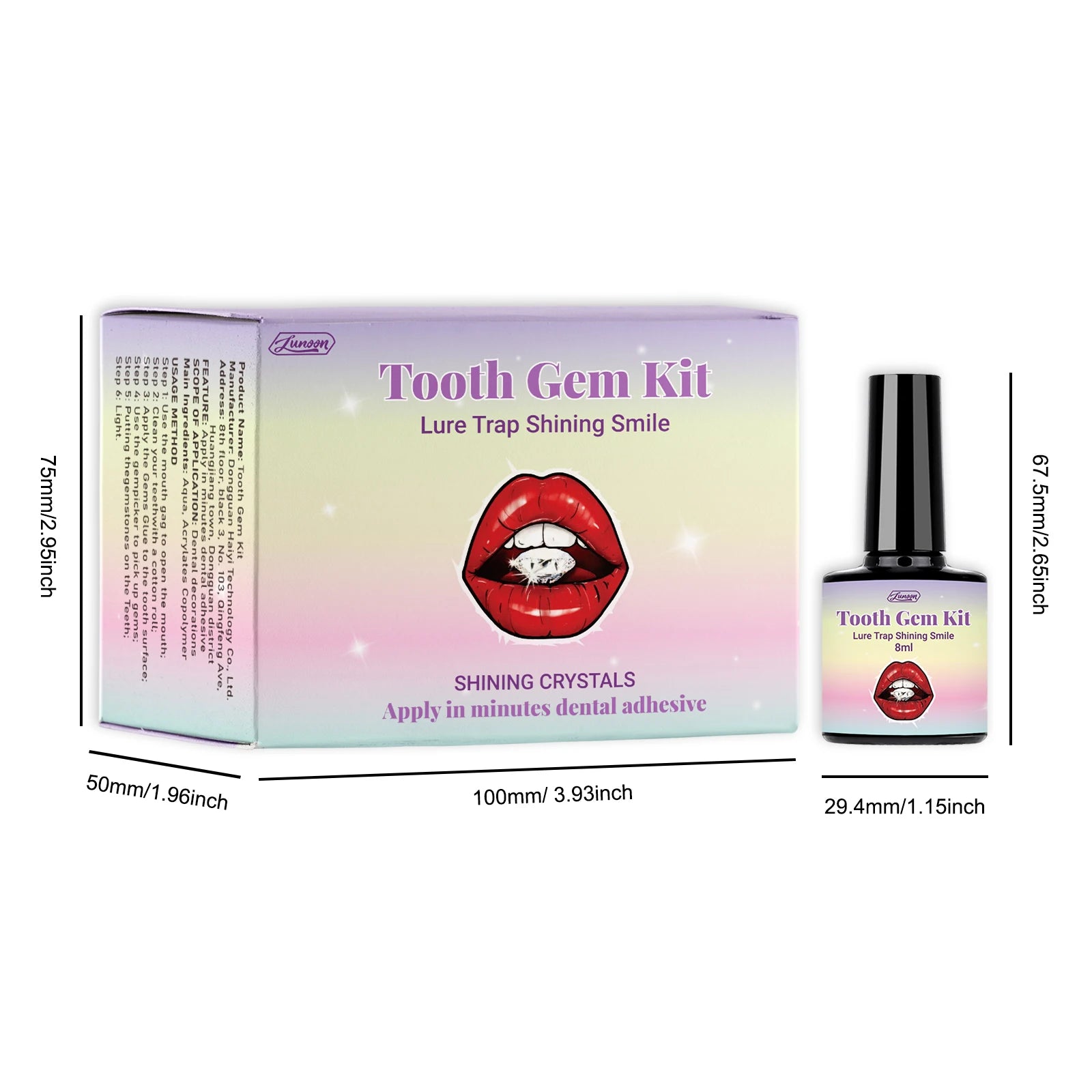 DIY Teeth Gems Kit With Glues And Light Teeth Anti-drop Clear Precious Stone Jewelry Decoration Glittering Tooth Jewelry Kit - Smarsty