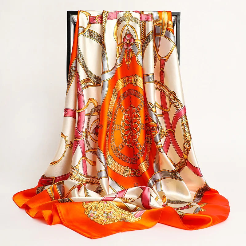 Luxury Silk Satin Hijab Scarf For Women Square Shawl - Smarsty