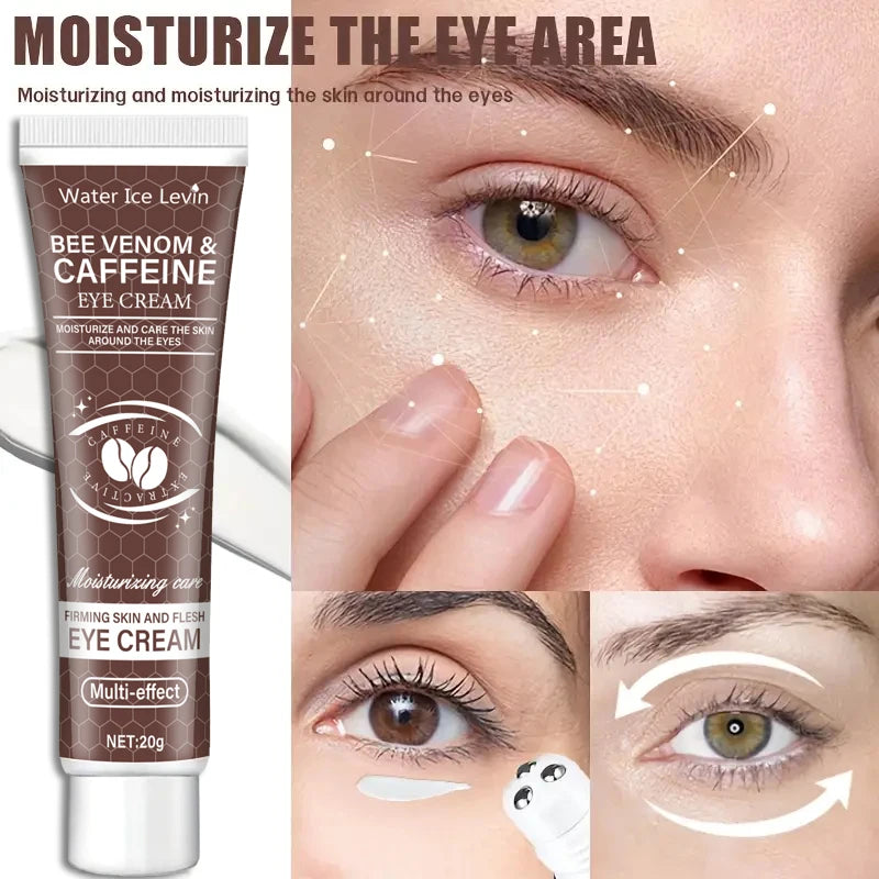 Natural Caffeine Powerful Moisturizing Firming Eye Cream 20g for Puffy and Dark Circles Post-Lifting Area after Using, Reduce Wrinkles and Aging, Light Beige Relaxation - Smarsty