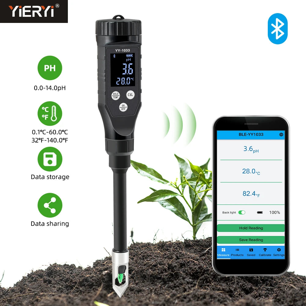 Smart Soil PH Meter with Bluetooth Data Logging - Smarsty