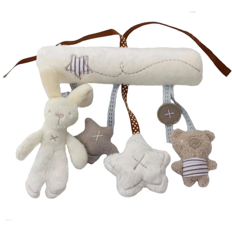 2025 New Hanging Bed Rabbit Baby Hand Bell Safety Seat Plush Toy Multifunctional Plush Toy Stroller Mobile Gifts by Smarsty