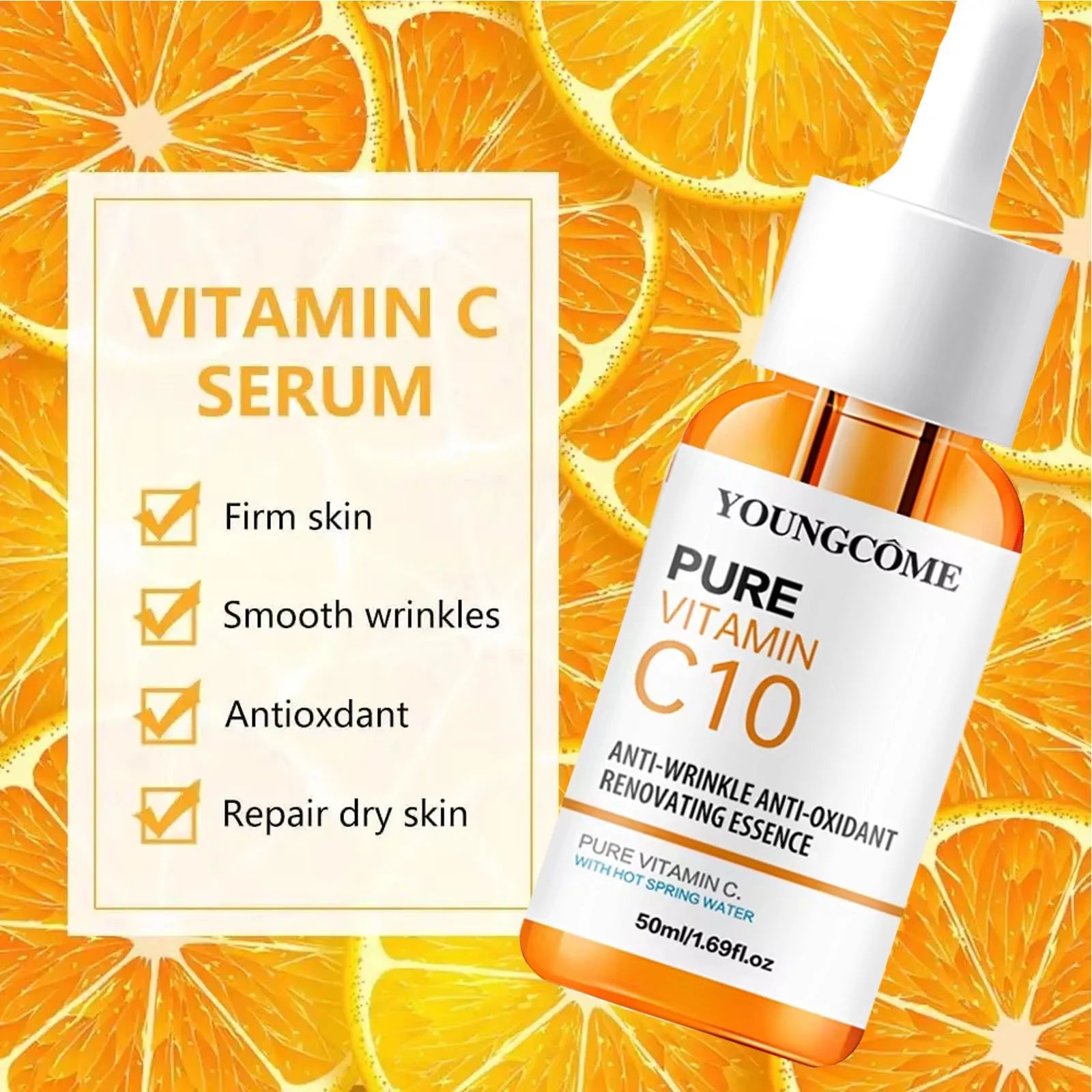 Vitamin C Serum with Hyaluronic Acid for Dark Skin Brightening - Smarsty