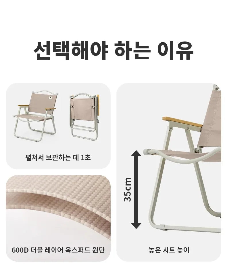 Naturehike Camping Chair Portable Folding Kermit Chair High Load Foldable Travel Wood Chair Outdoor Picnic Relax Fishing Chair by Smarsty