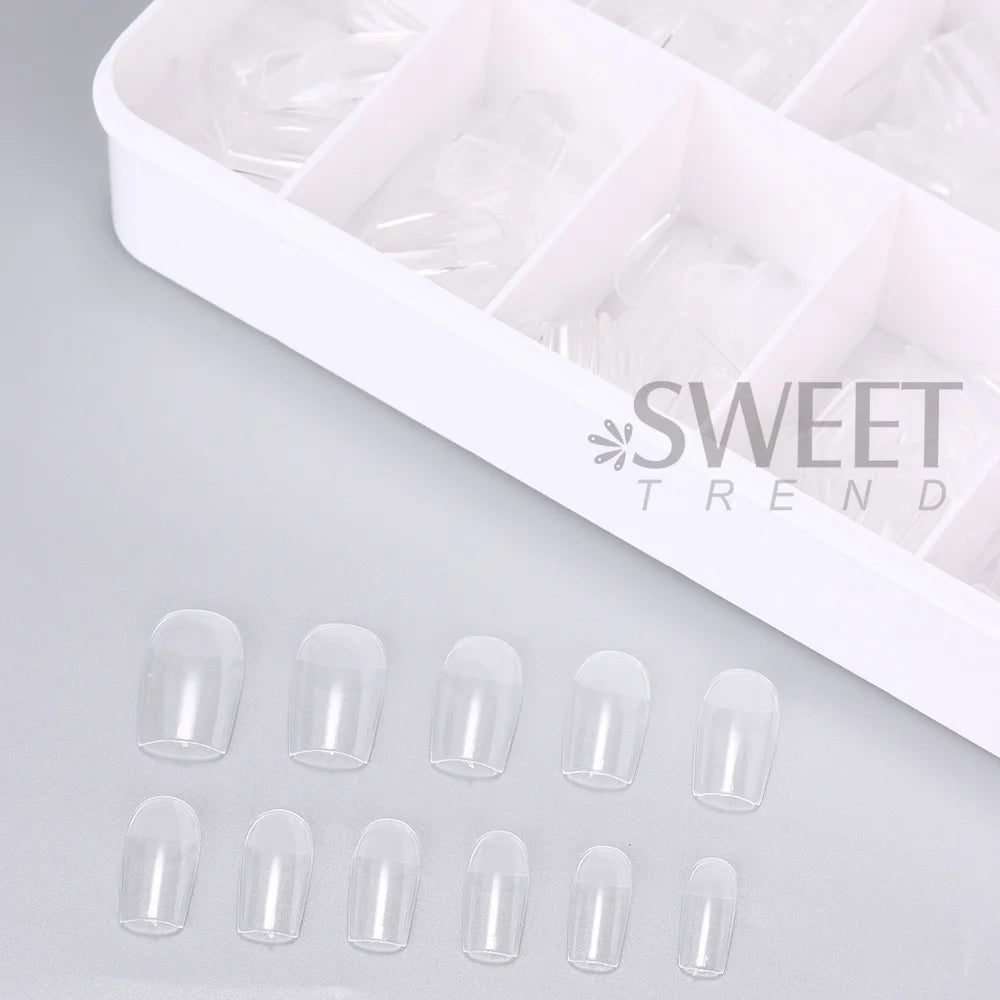 550pcs Matte Almond Coffin Nail Tips for DIY Manicure - Smarsty