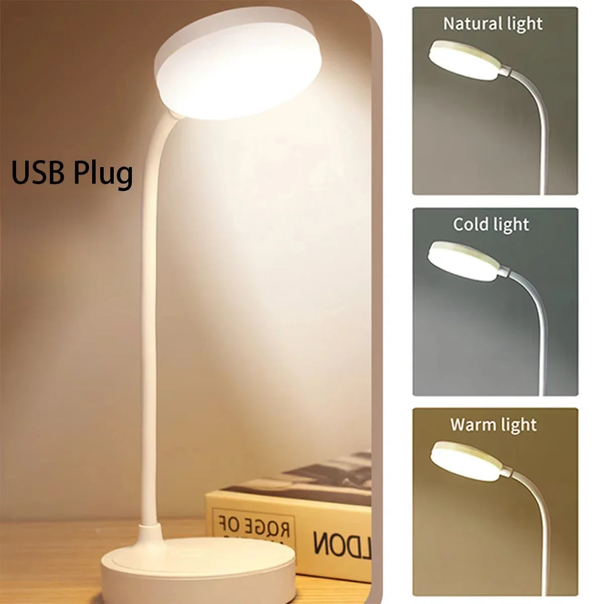 Flexible LED Desk Lamp with 3-Level Dimmer for Eye Care - Smarsty