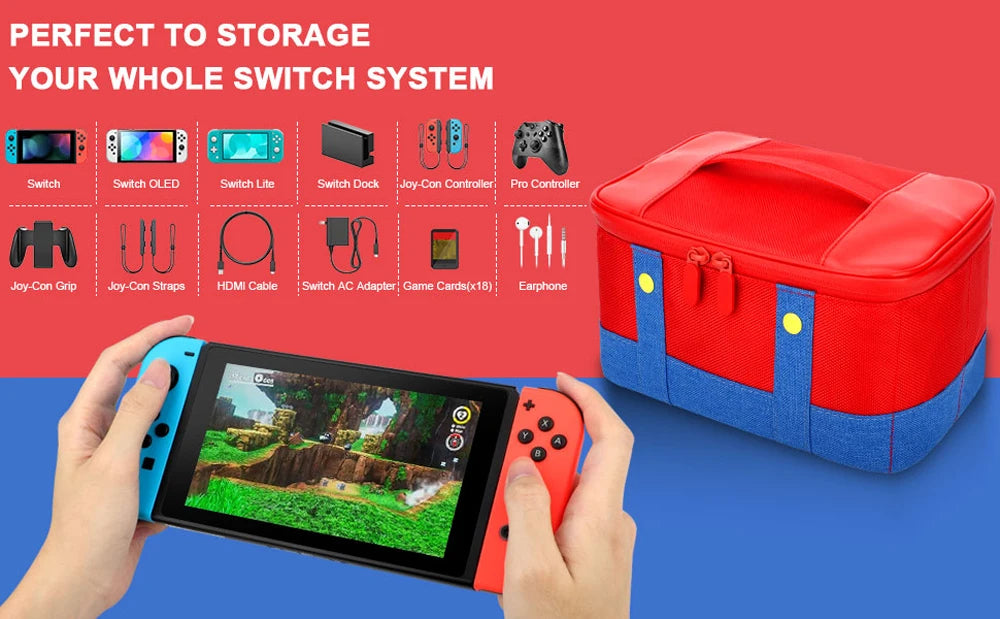 Large Waterproof Carrying Case for Nintendo Switch OLED - Smarsty