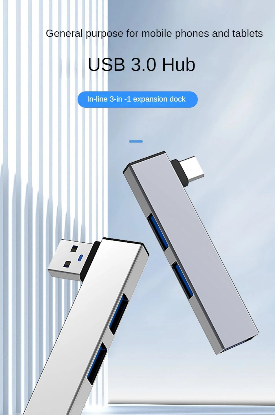 Type C USB Hub UltraSlim Three Port OTG USB 3.0