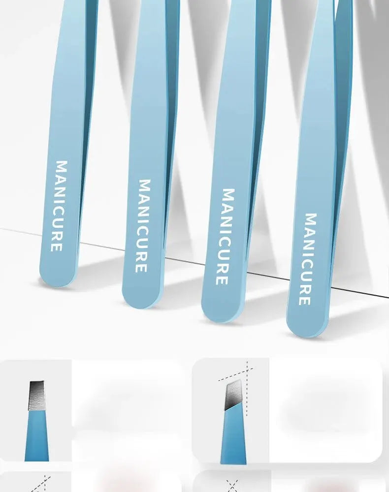 Colorful Stainless Steel Eyebrow Tweezers for Precision Hair Removal - Smarsty