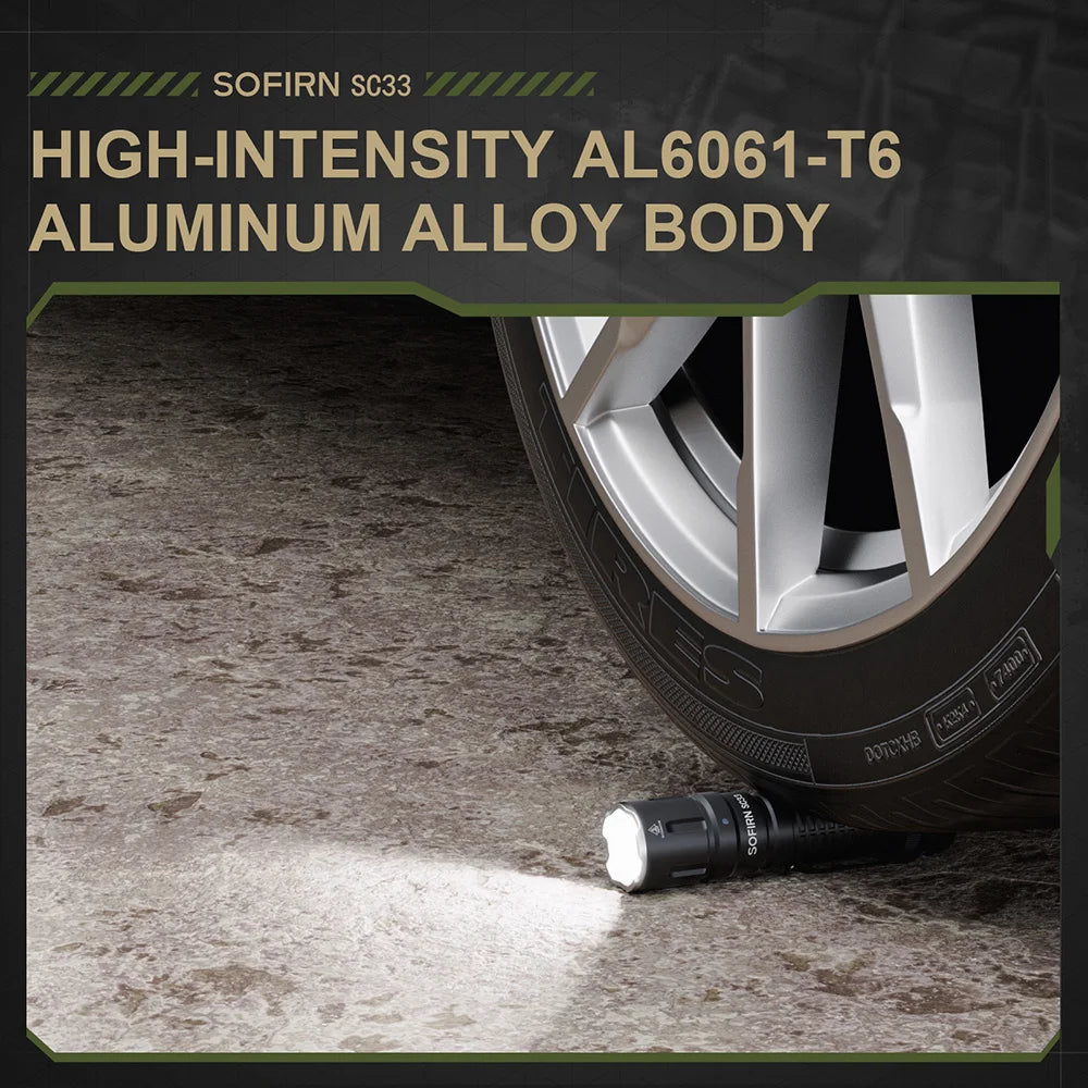 Sofirn SC33 XHP70.3 HI LED Flashlight Tactical 5200lm Powerful 21700 USB C Rechargeable Torch with Tail E-switch Outdoor Light by Smarsty