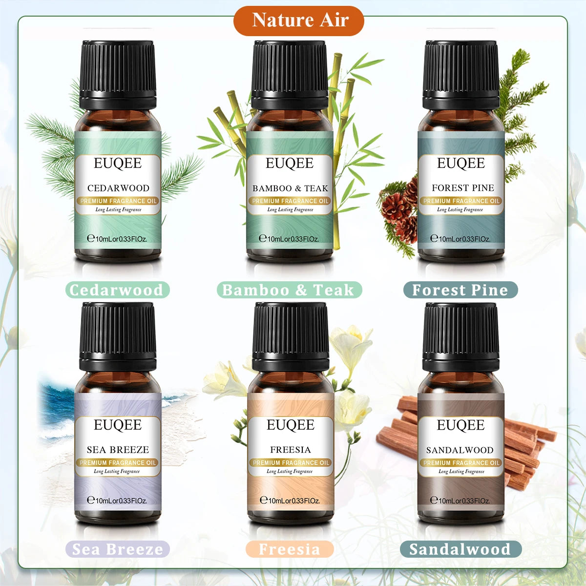 EUQEE 6 Piece Fragrance Oil Set for Diffusers - Smarsty