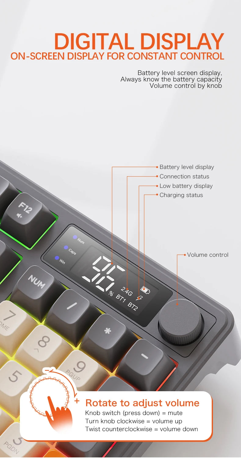 Bluetooth Gaming Keyboard With Multi Device Wireless
