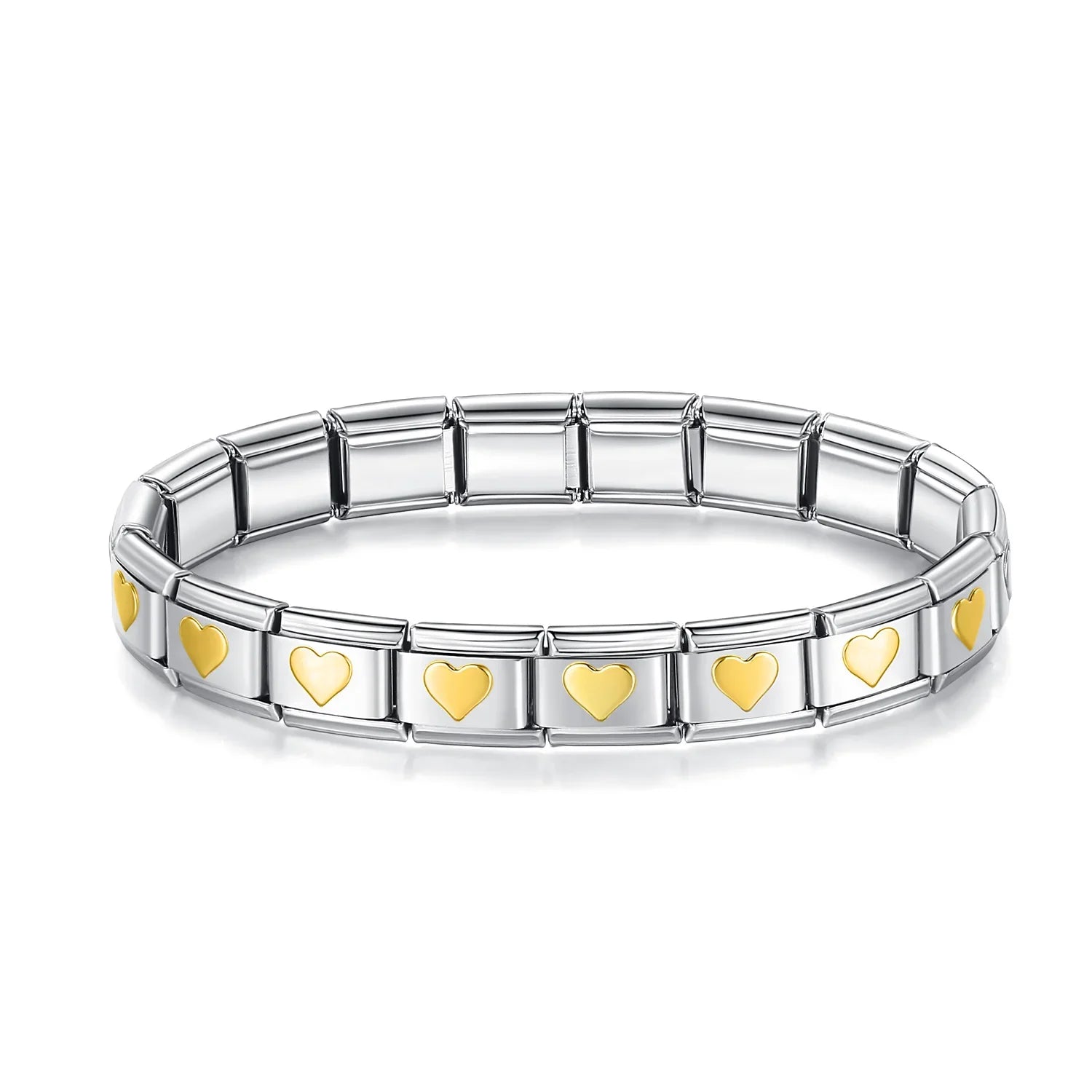 Womens Stainless Steel Charm Bracelet Elastic Fashion Bangle - Smarsty