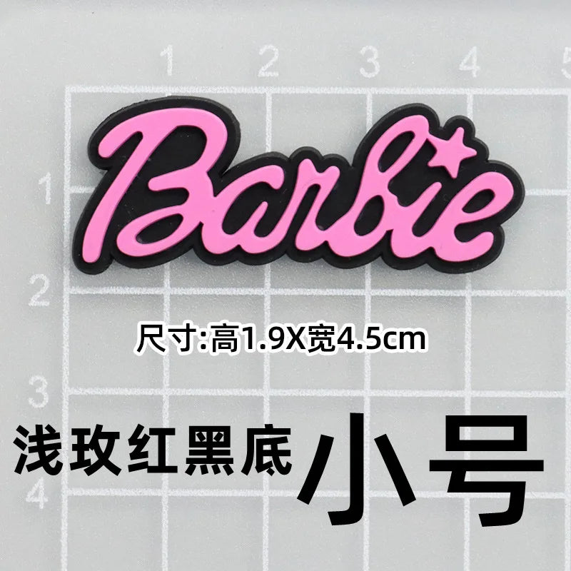 MINISO 20P Cute Cartoon PVC Pink Fashion Barbie Shoe Flowers DIY Hole Shoes Sandals Charm Shoes Accessories Party Festival Gifts