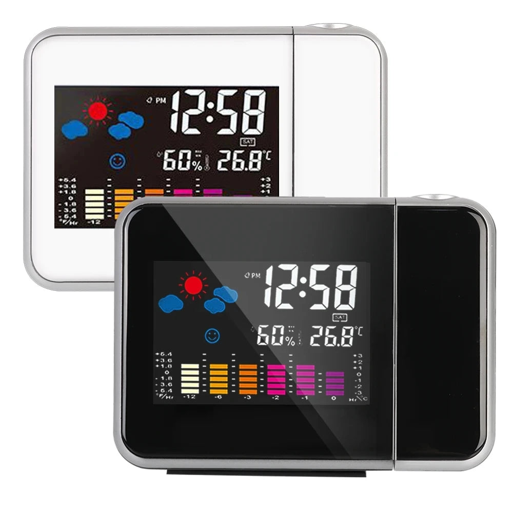 Color Screen Digital Projection Alarm Clock with Rotating Display - Smarsty