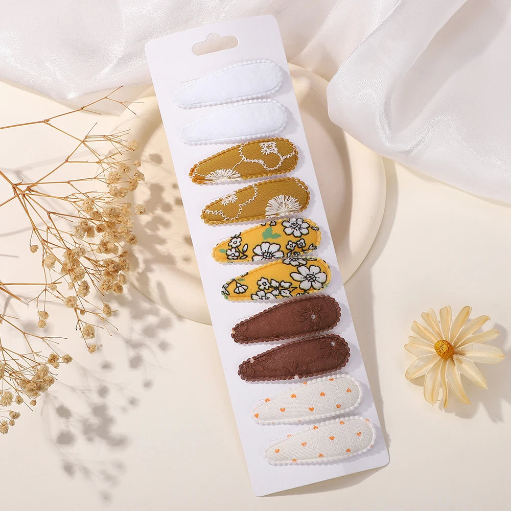 10 Pcs Cotton Alloy Hair Clips for Kids - Smarsty