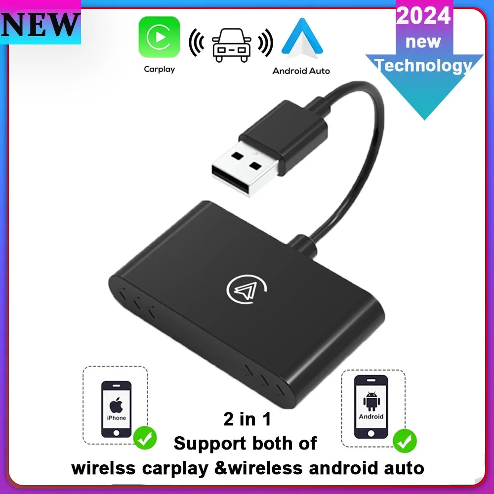 Wireless CarPlay Android Auto 2in1 Adapter Fast Connect - Smarsty